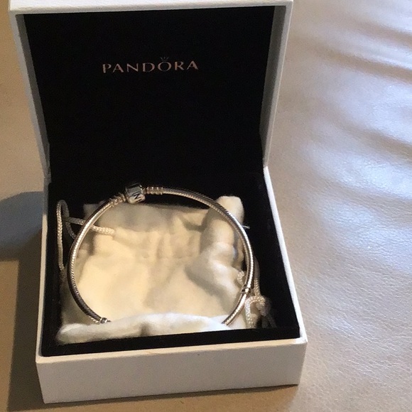 Authentic Pandora Bracelet- 8inch w/ Charm - Picture 3 of 4